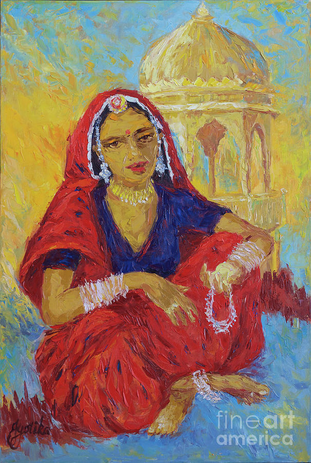 Selling Anklets, Rajasthan Painting by Jyotika Shroff