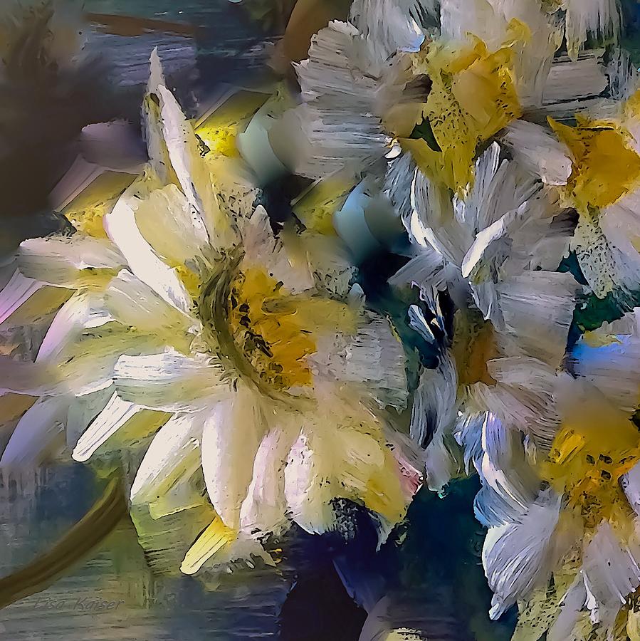 Semi-Abstract Daisy Painting Painting by Lisa Kaiser