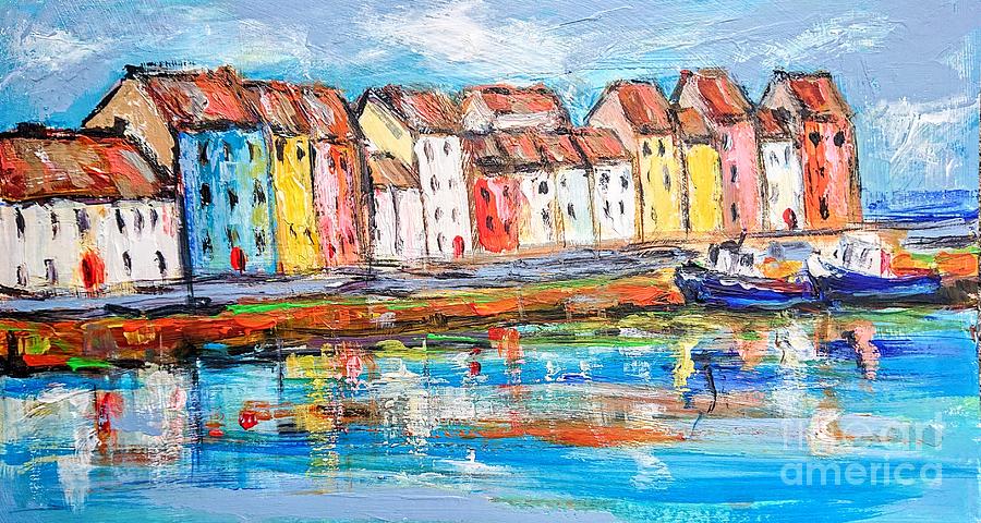 Semi abstract painting of Galway  Painting by Mary Cahalan Lee - aka PIXI
