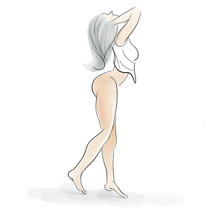 Semi nude pose Digital Art by Bhanuka Sashindra - Pixels