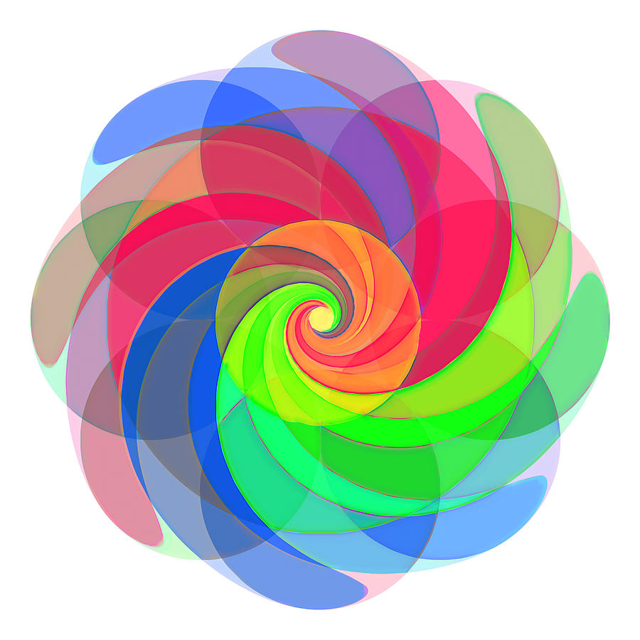 Semi Transparent Color Wheel Abstract Digital Art by John Haldane