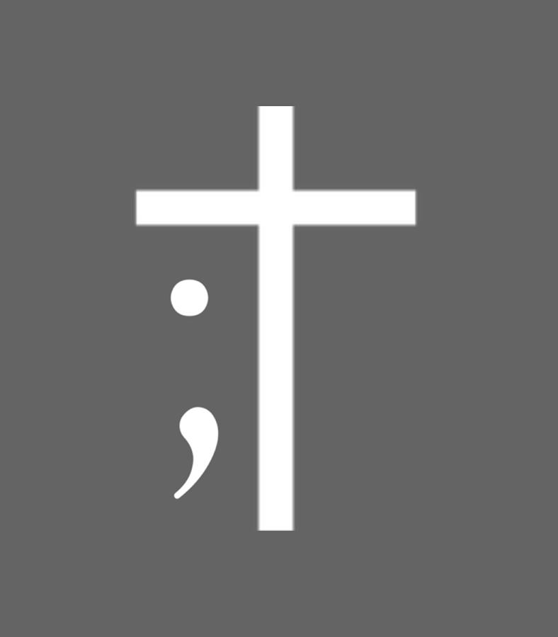 Semicolon Cross Faith Suicide Prevention Awareness Digital Art by