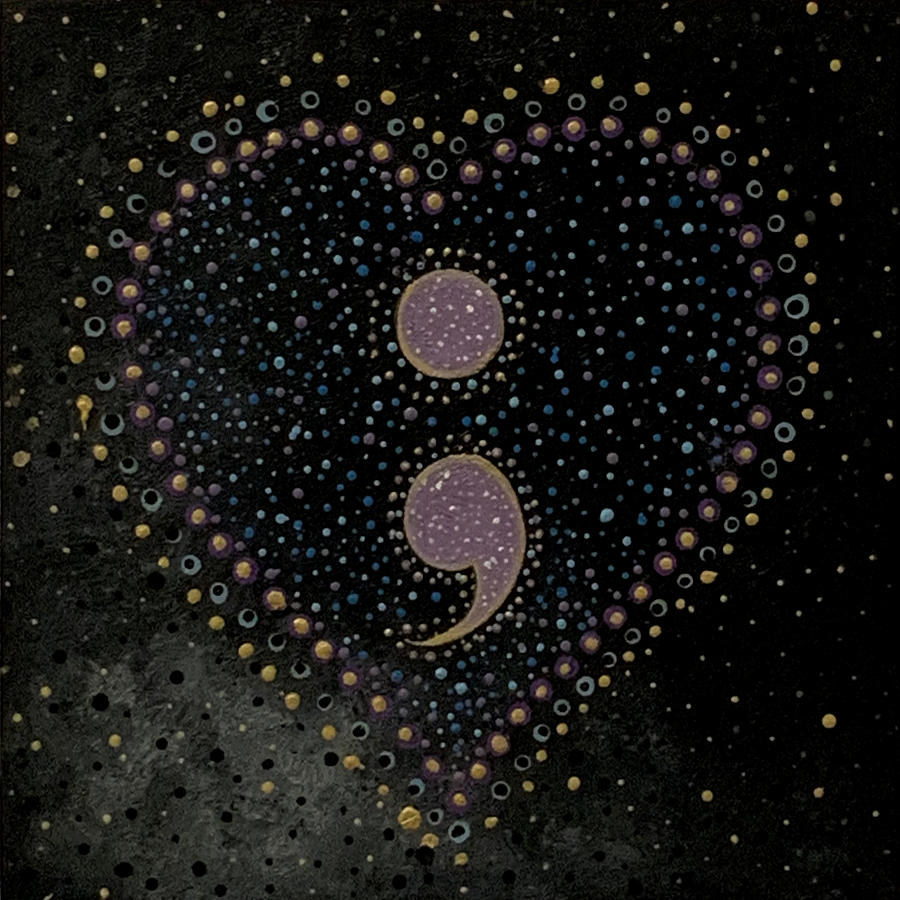 Semicolon  Painting by Linda Diane Taylor
