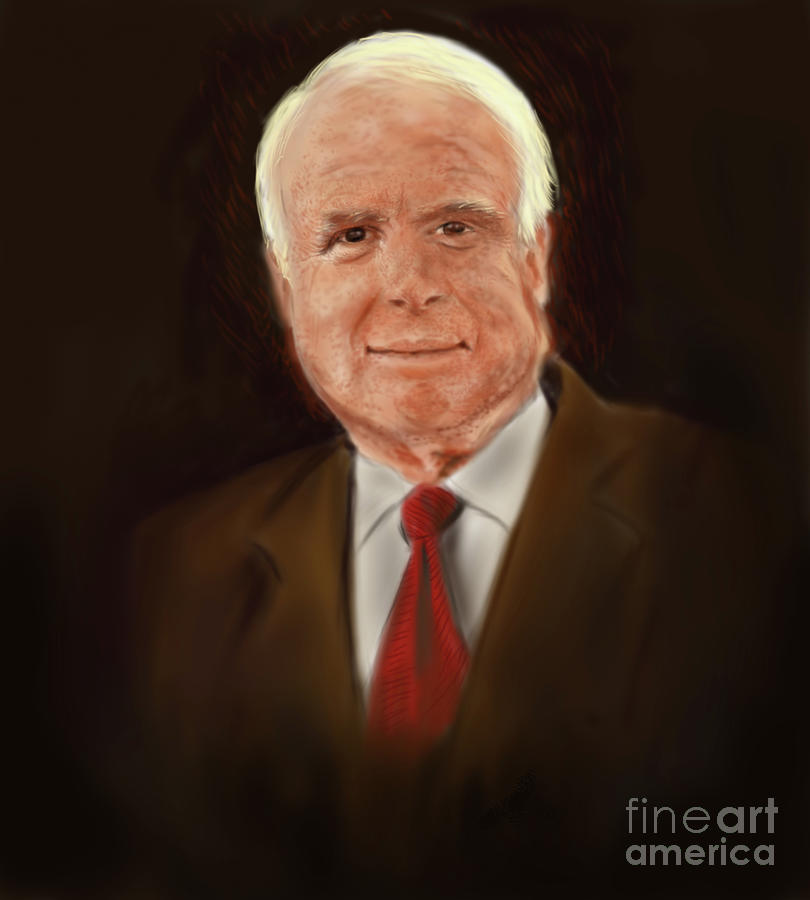 Senator John McCain Painting by Remy Francis