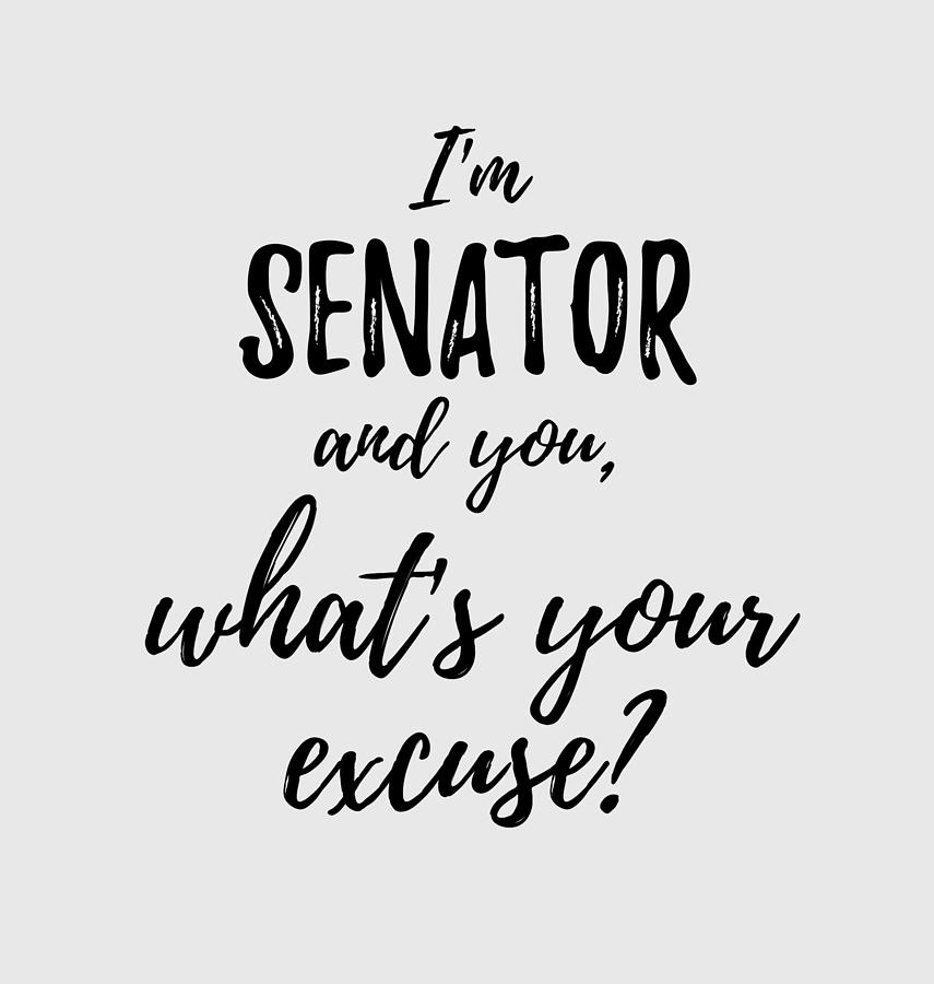 Unique Digital Art - Senator Whats Your Excuse Funny Gift Idea for Coworker Office Gag Job Joke by Jeff Creation