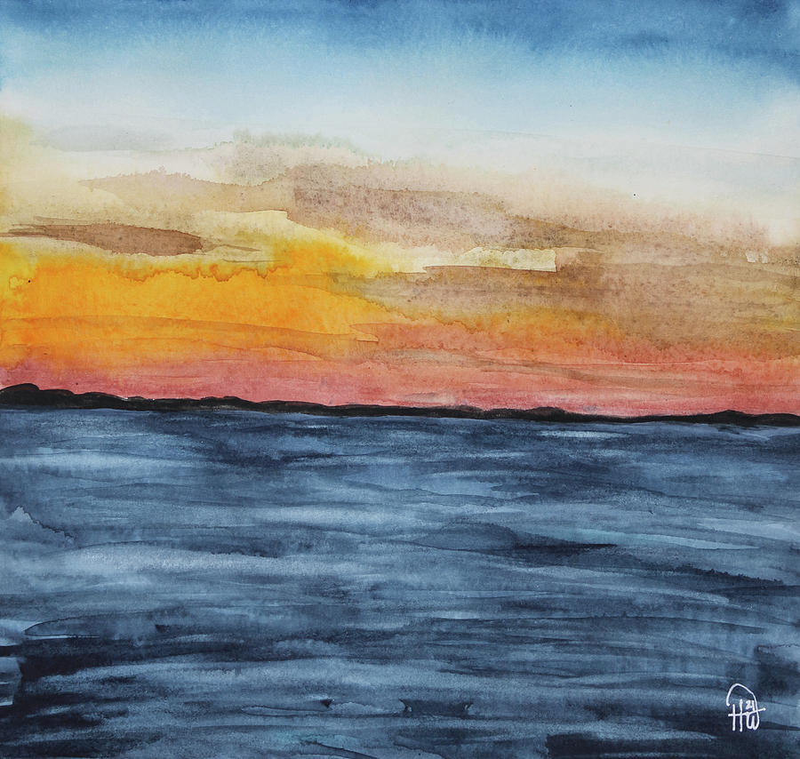 Seneca Lake Sunset Painting by Holly Wentlent - Fine Art America