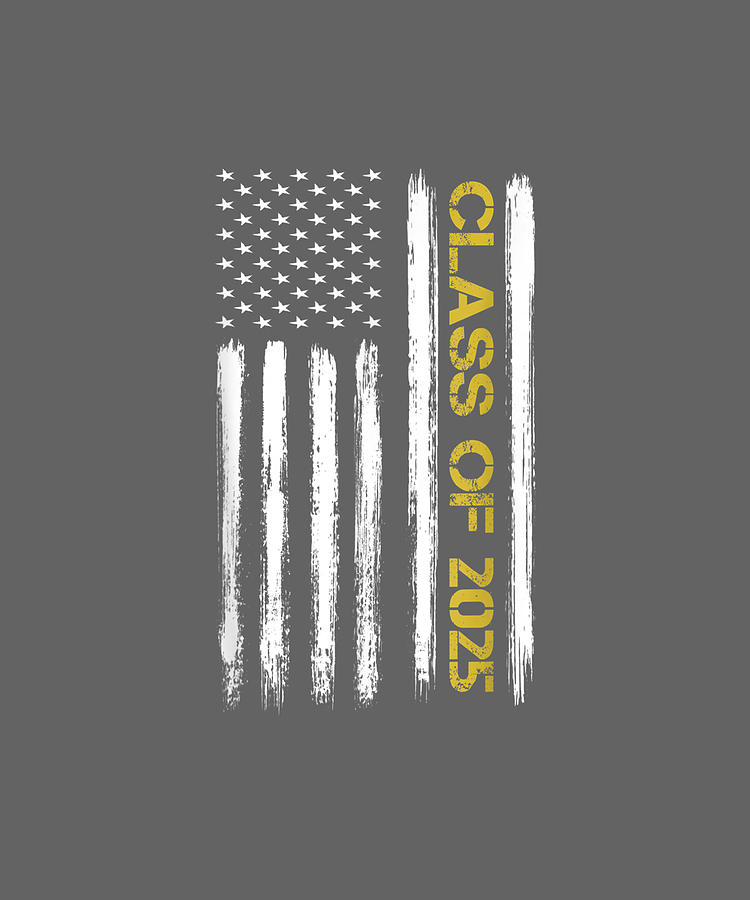 Senior Class Of 2025 Patriotic American Flag Graduation Gift Drawing by