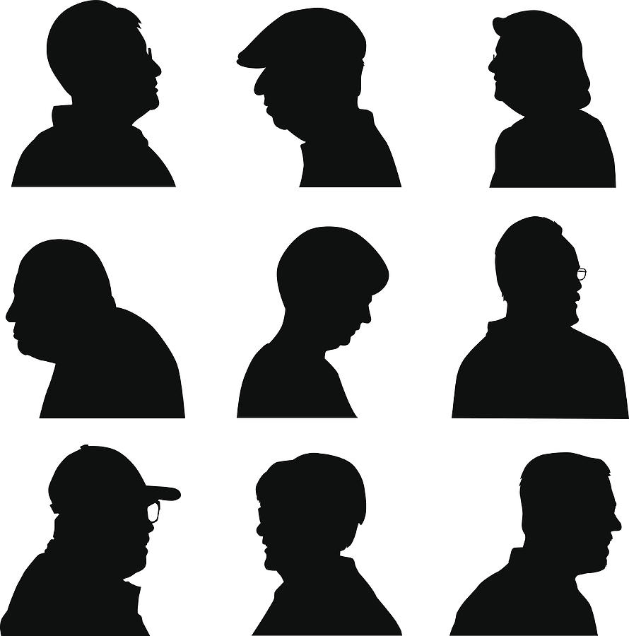 Senior Face Profiles Drawing by RobinOlimb