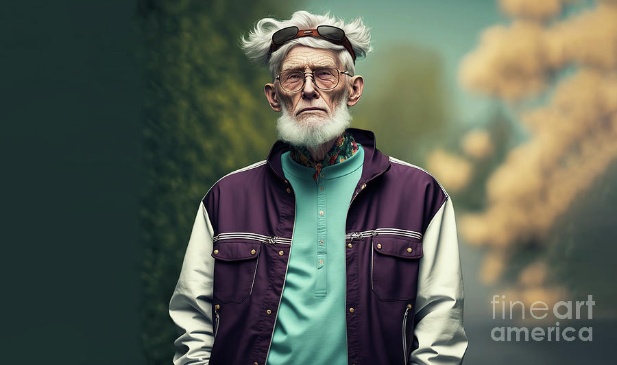 Senior man 65 years or older posing as a model in youth clothing Photograph by Joaquin Corbalan