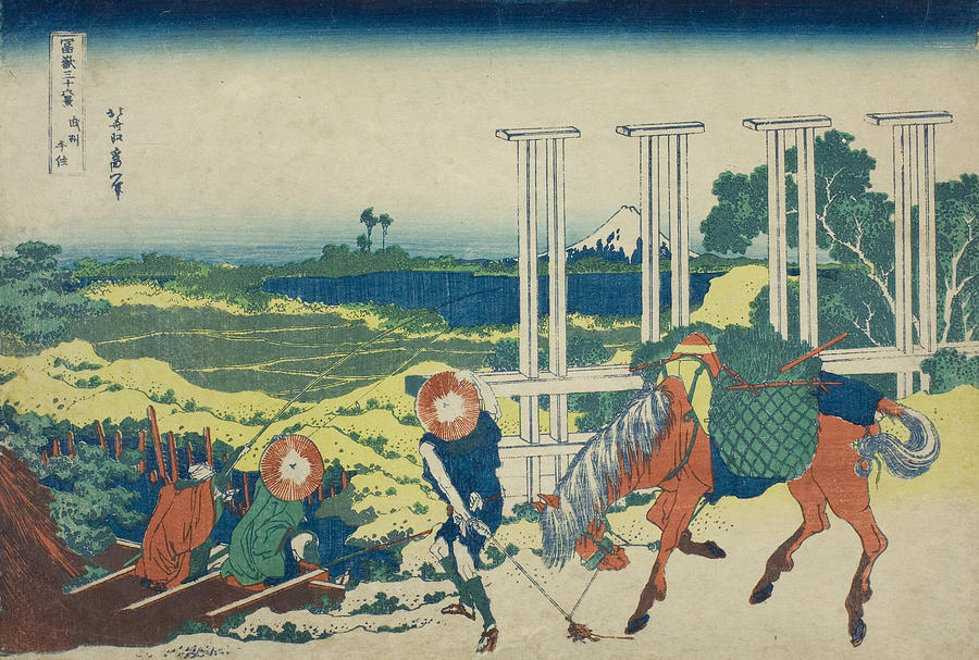 Senju Musashi Province, from the series Thirty-Six Views of Mount Fuji Relief by Katsushika Hokusai