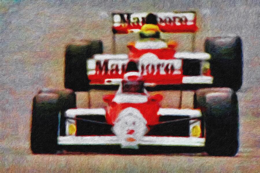 Senna and Prost, Suzuka 1989. Digital Art by Joe Vella - Fine Art America