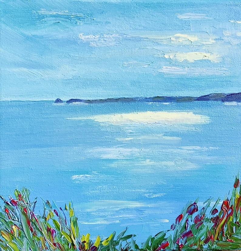 Sennen Coastline, Cornwall, UK Painting by Barbara Magor