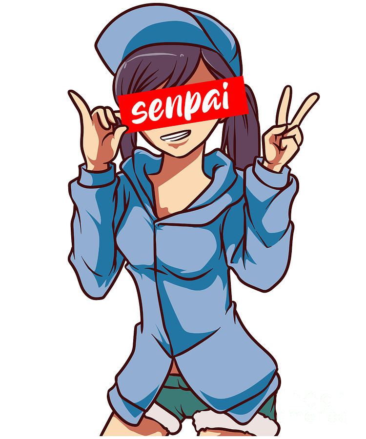 Senpai Anime Girl Japanese Cute Kawaii Cosplay Digital Art by The