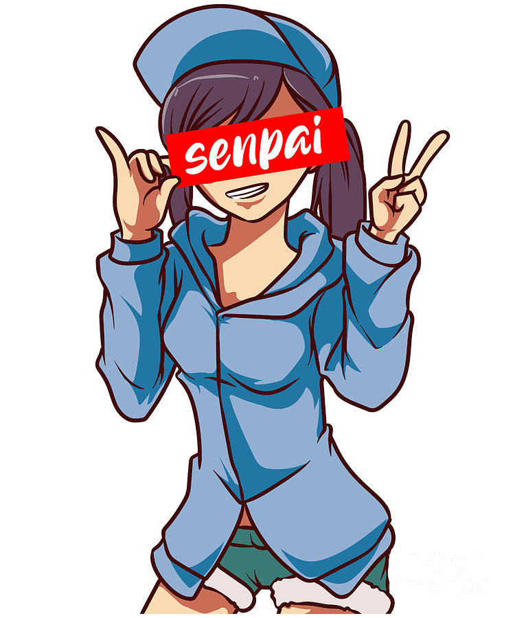 Senpai Anime Girl Japanese Cute Manga Kawaii #3 Digital Art by The