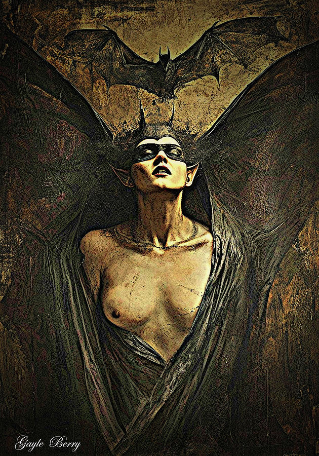 Surrealism Mixed Media - Sensual Bat Woman by Gayle Berry