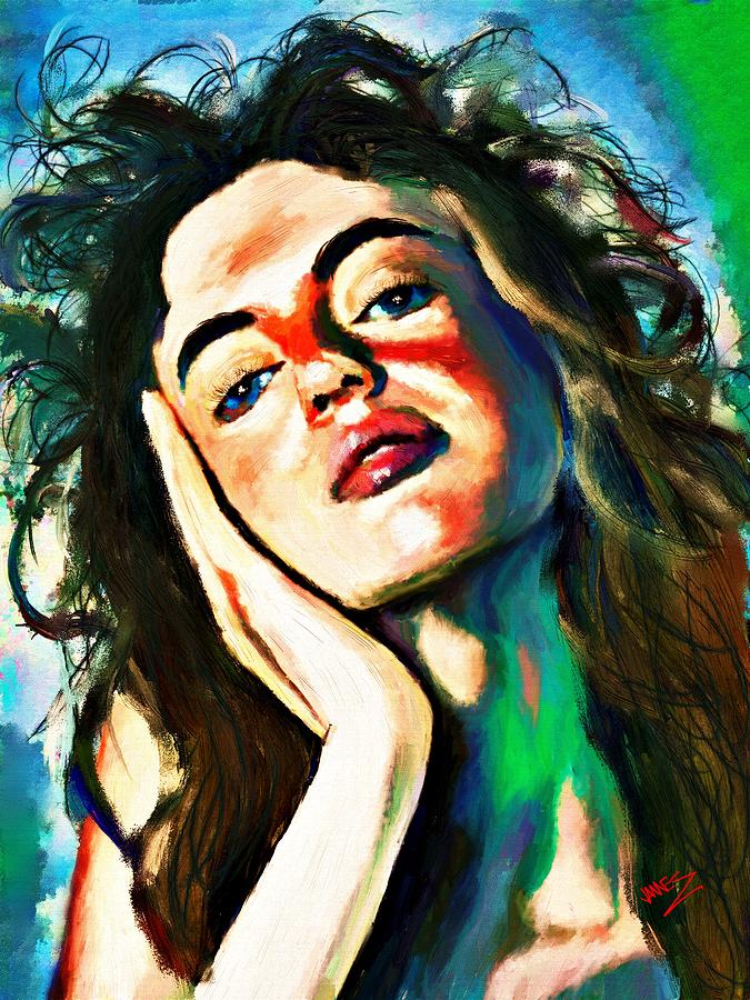 Portrait Sensual Beauty Catalina Painting by James Shepherd