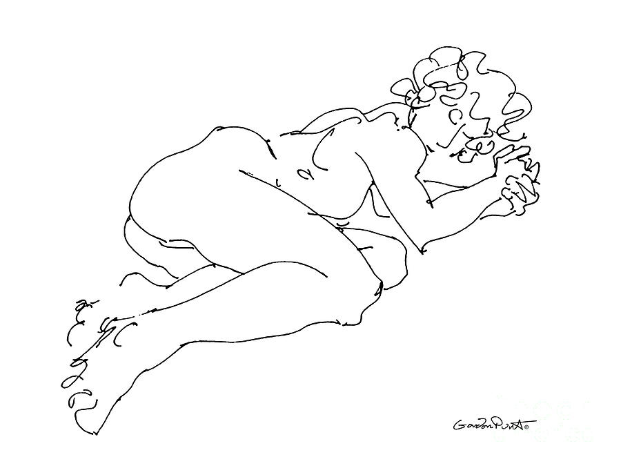Sensual Female Drawings 26 Large Drawing by Gordon Punt