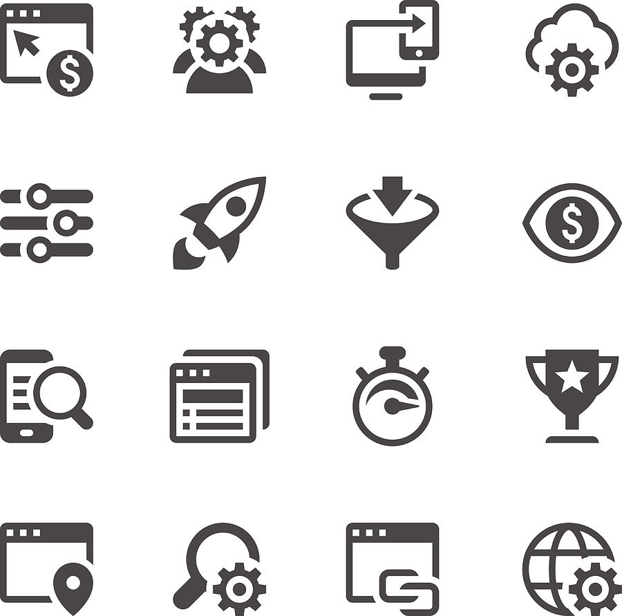 SEO Icons Drawing by Fonikum