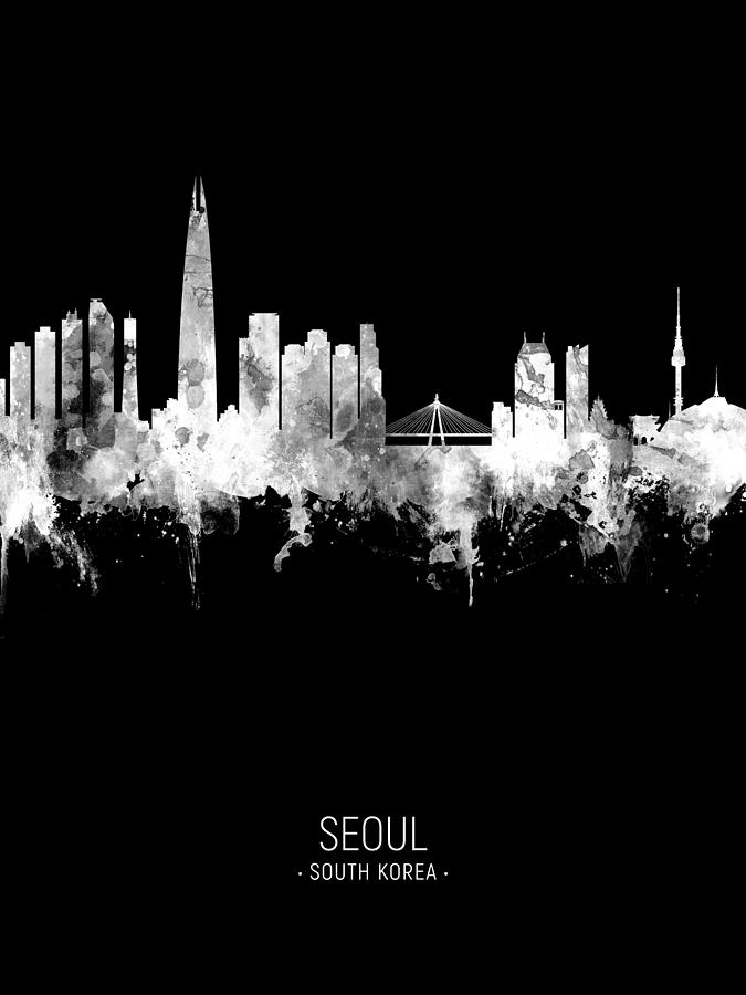 Seoul Skyline South Korea #24 Digital Art by Michael Tompsett