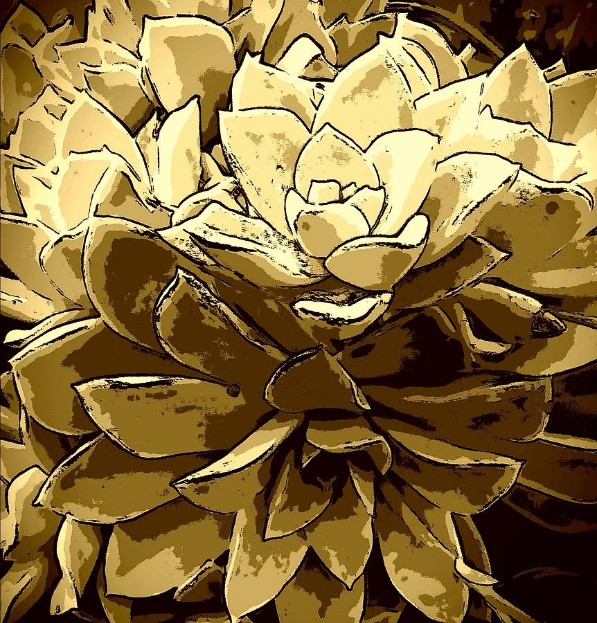 Sepia Desert Rose Cluster Digital Art