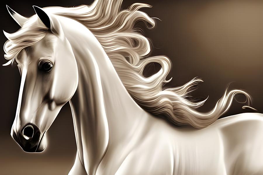 Sepia Horse Digital Art by Beverly Read