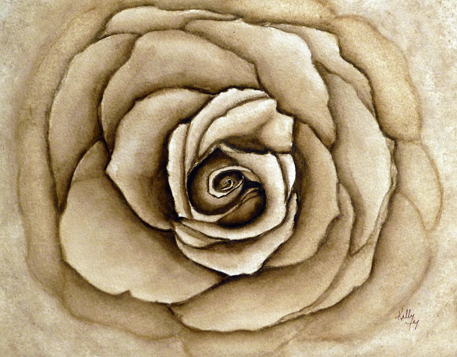 Sepia Rose Painting by Kelly Mills
