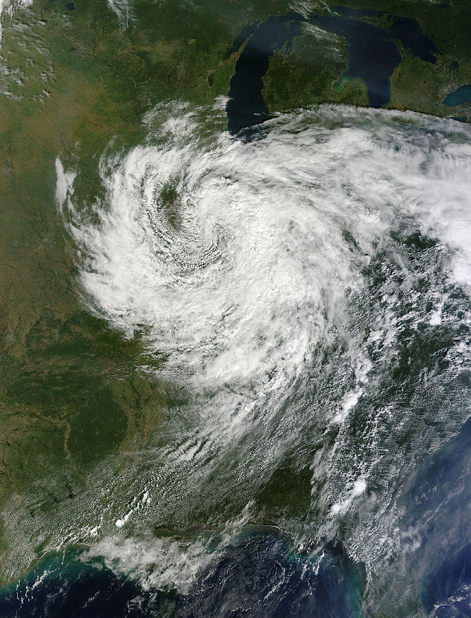 September 2, 2012 - Remnants of Hurricane Isaac over the central United States. Photograph by Stocktrek Images