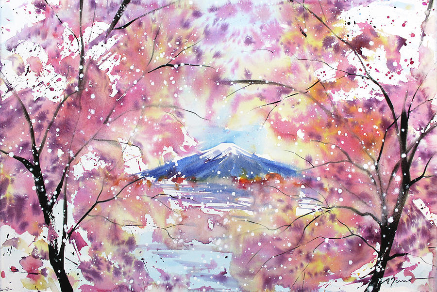 september 2022 no.1 Mt. Fuji in Spring Painting by Sumiyo Toribe