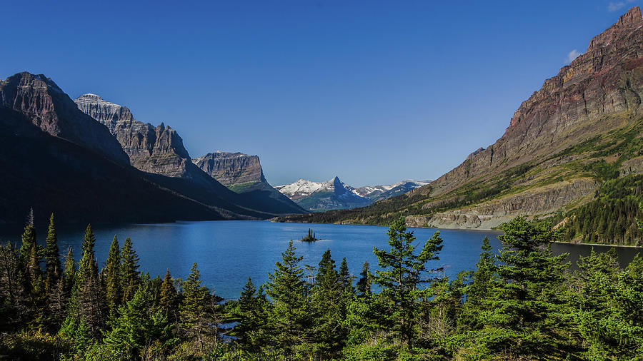 September At St. Mary Lake Photograph by Yeates Photography