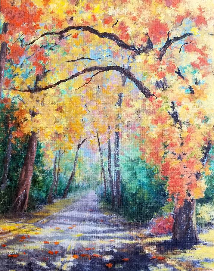 September Drive Painting by Roseanne Schellenberger