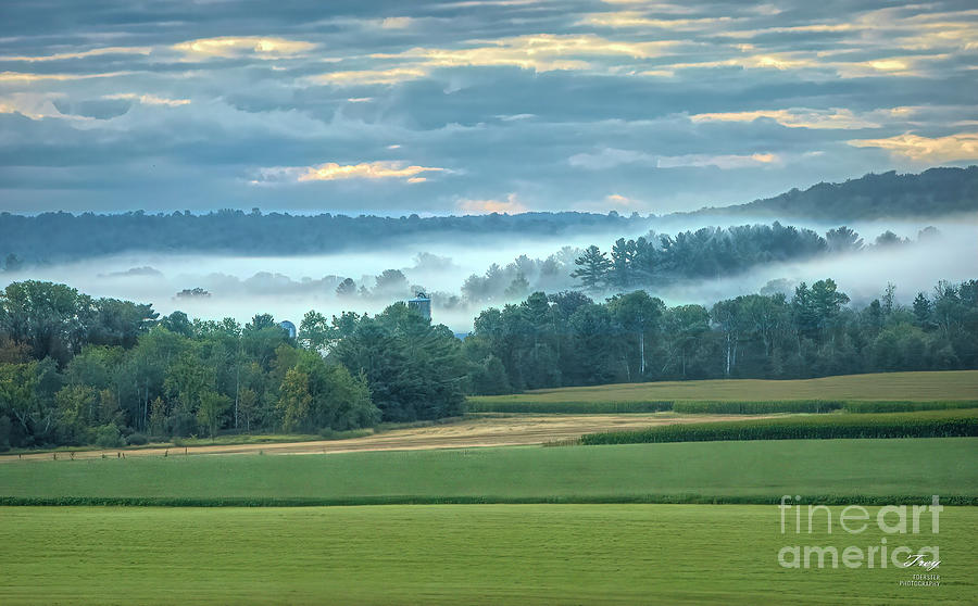 Nature Photograph - September Fog on County V by Trey Foerster