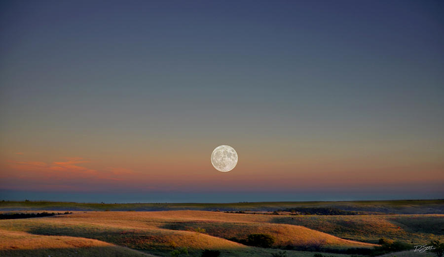 September Moonrise, Kansas Flint Hills Photograph by Rod Seel