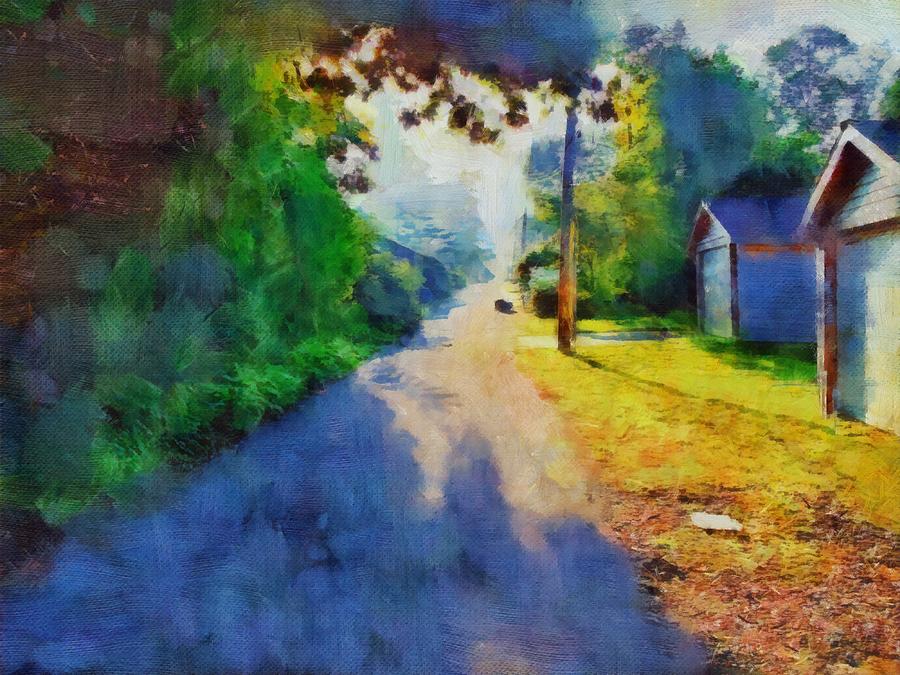 September Morning in the Alleyway Mixed Media by Christopher Reed