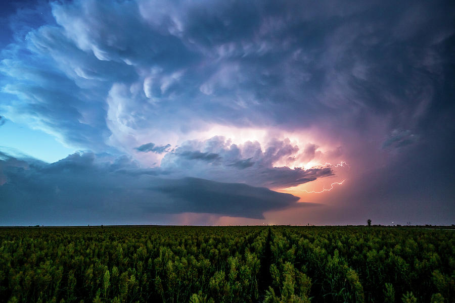 September Nights - Supercell Thunderstorm At Dusk In Nebraska Photograph