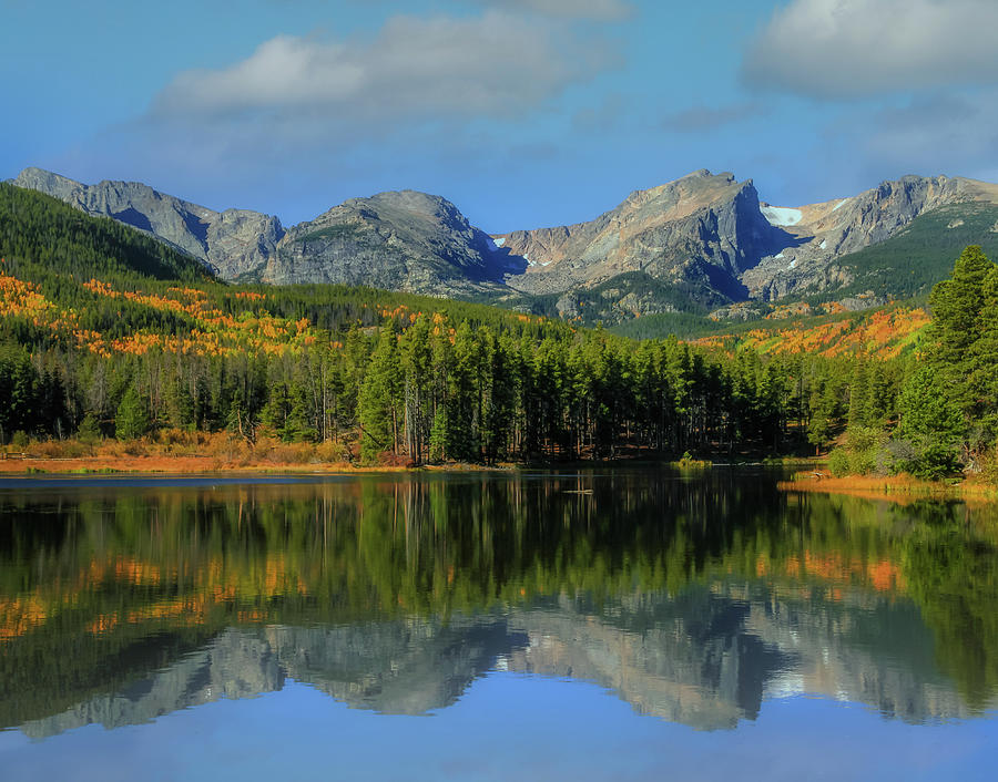 Rocky Mountain National Park Photograph - September Sprague Lake Reflection by Dan Sproul