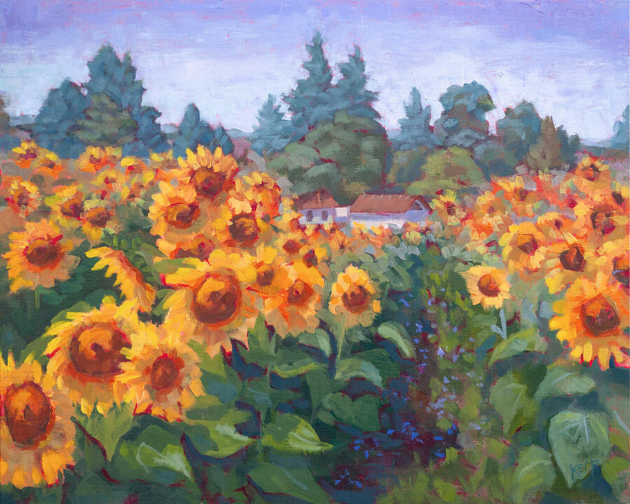 September Sunflowers Painting by Tara D Kemp