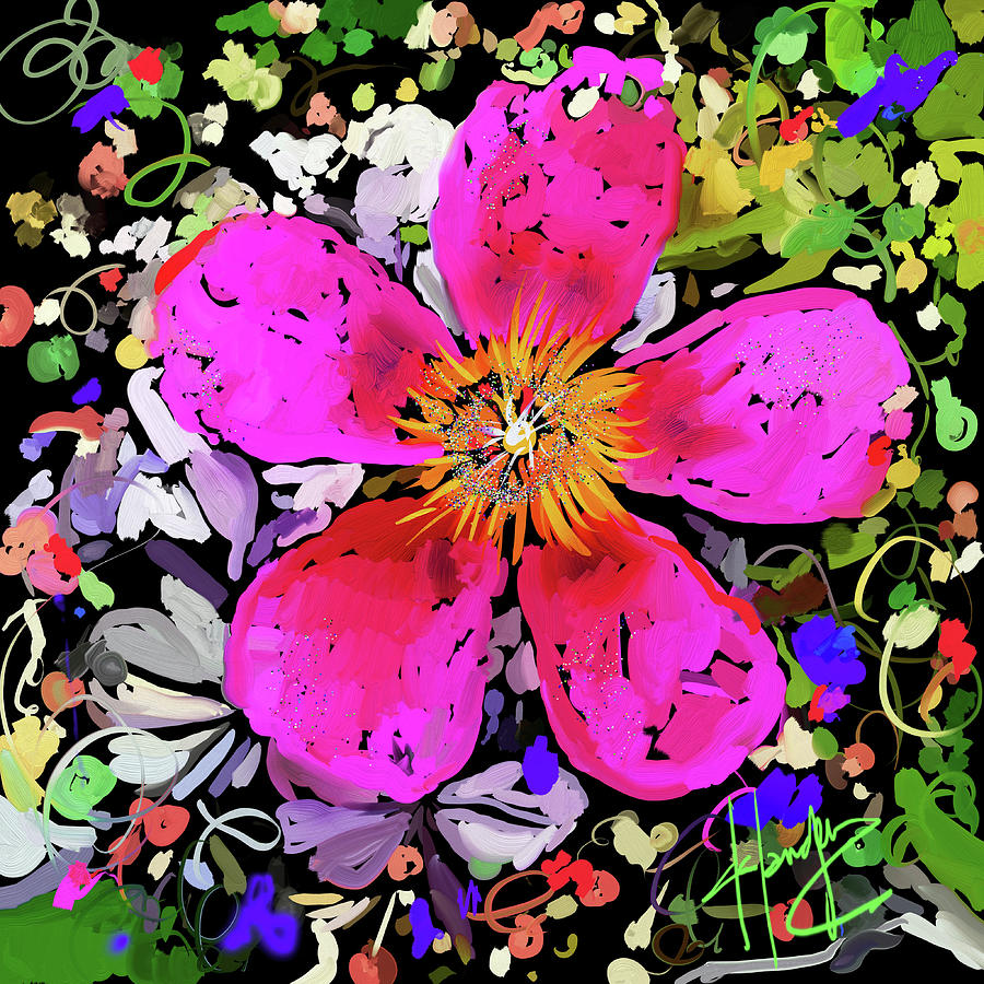 Septembers Flower Painting by DC Langer