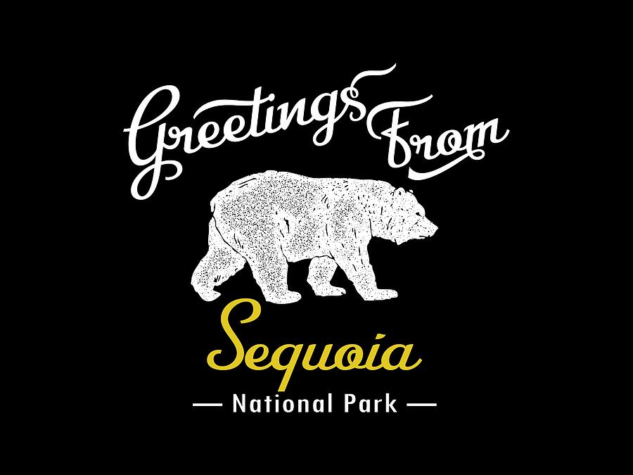 Sequoia National Park Chalk Bear Digital Art by Flo Karp