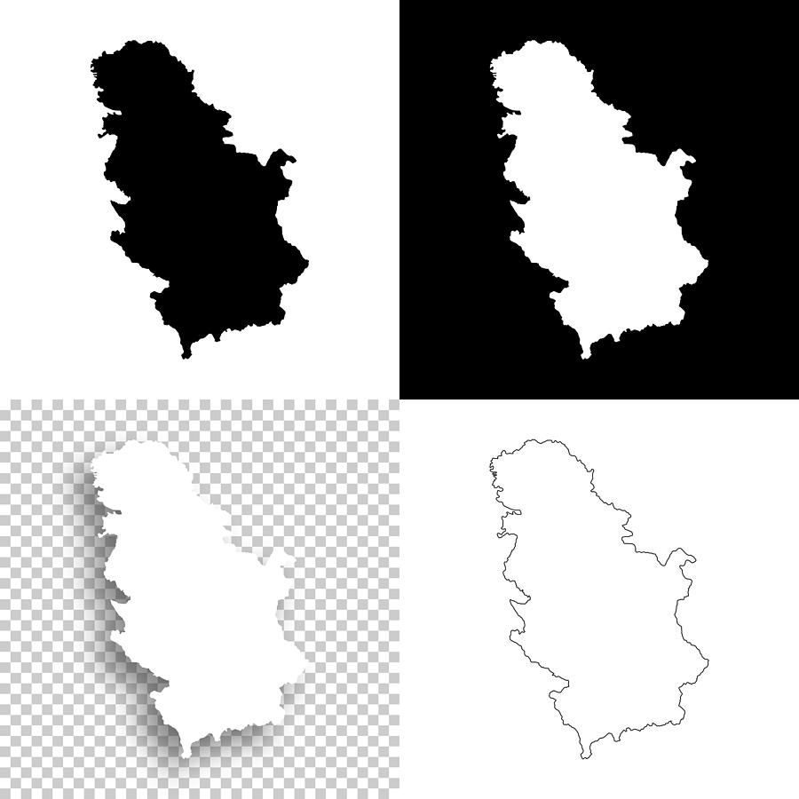 Serbia maps for design - Blank, white and black backgrounds Drawing by Bgblue