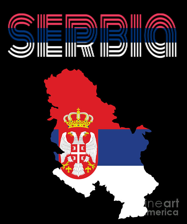 Flag Digital Art - Serbia mit Flagge by Alessandra Roth