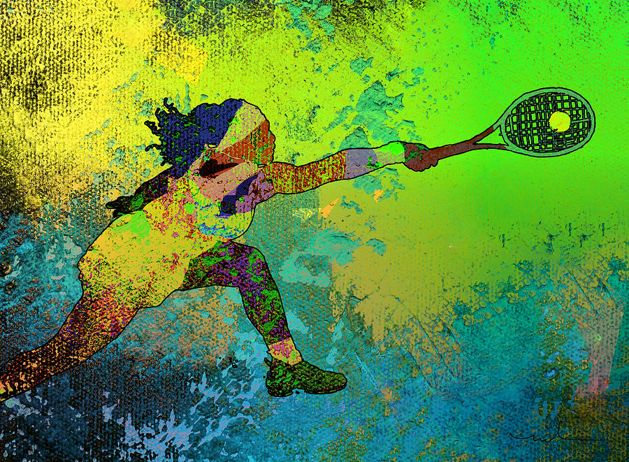 Serena Williams Galaxy 01 Painting by Miki De Goodaboom