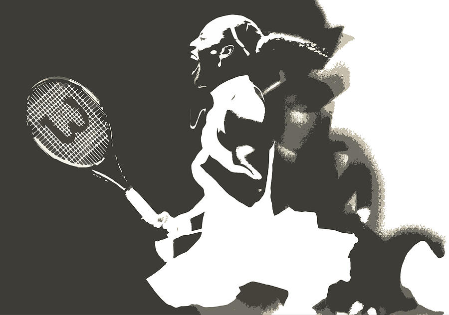 Serena Williams Game Over Mixed Media by Brian Reaves