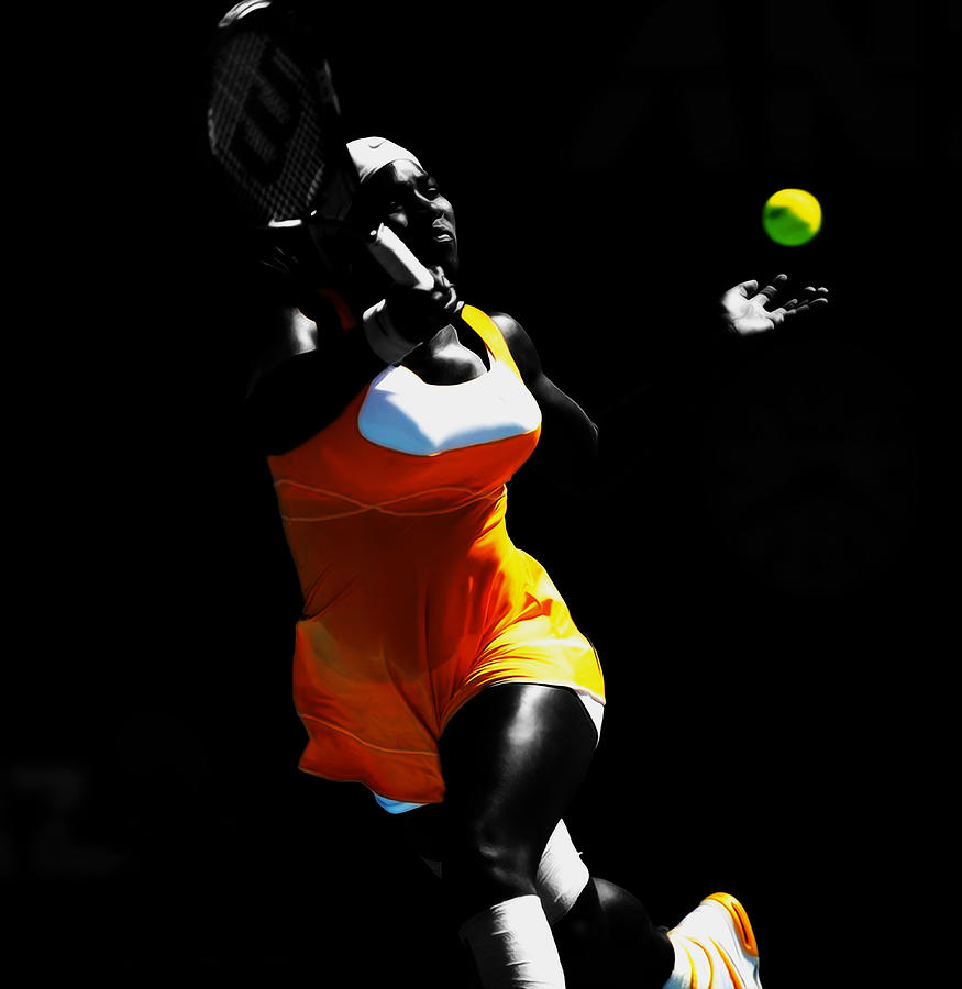 Serena Williams Mixed Media - Serena Williams Hot Pursuit by Brian Reaves