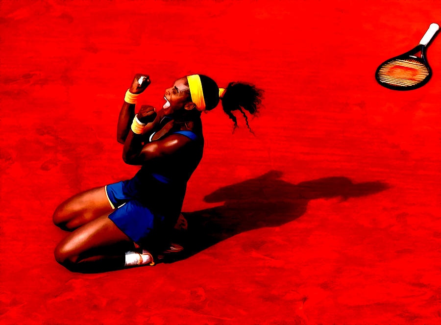 Serena Williams Match Point 2 Mixed Media by Brian Reaves
