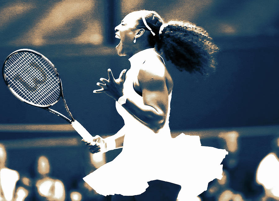 Serena Williams Memorable Moment Mixed Media by Brian Reaves