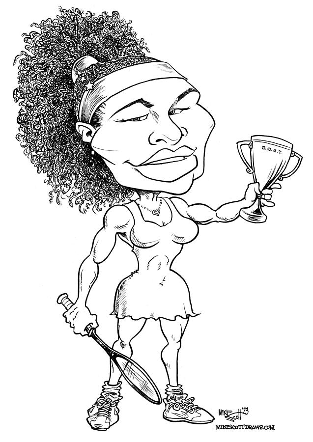 Serena Williams Drawing by Mike Scott Fine Art America