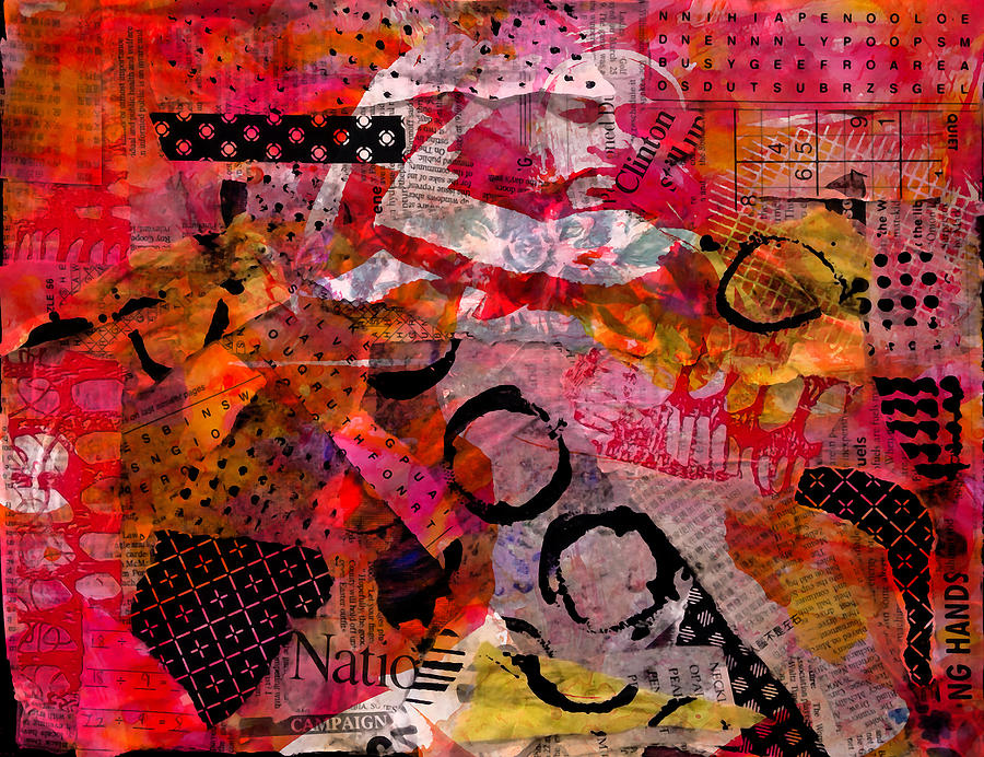 Serena Williams Newspaper Collage Mixed Media by Brian Reaves