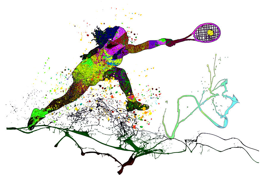 Serena Williams Passion 01 Painting by Miki De Goodaboom