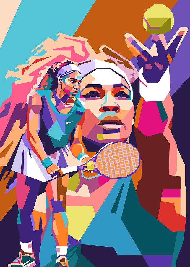 Serena Williams Poster Poernama Sahroe Tapestry - Textile by Jonathan ...