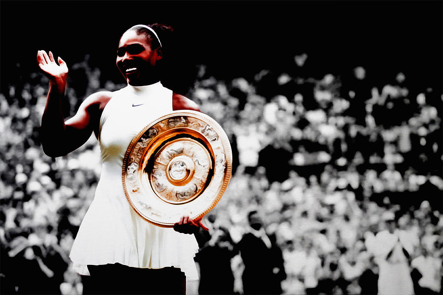 Serena Williams Winning it All Mixed Media by Brian Reaves